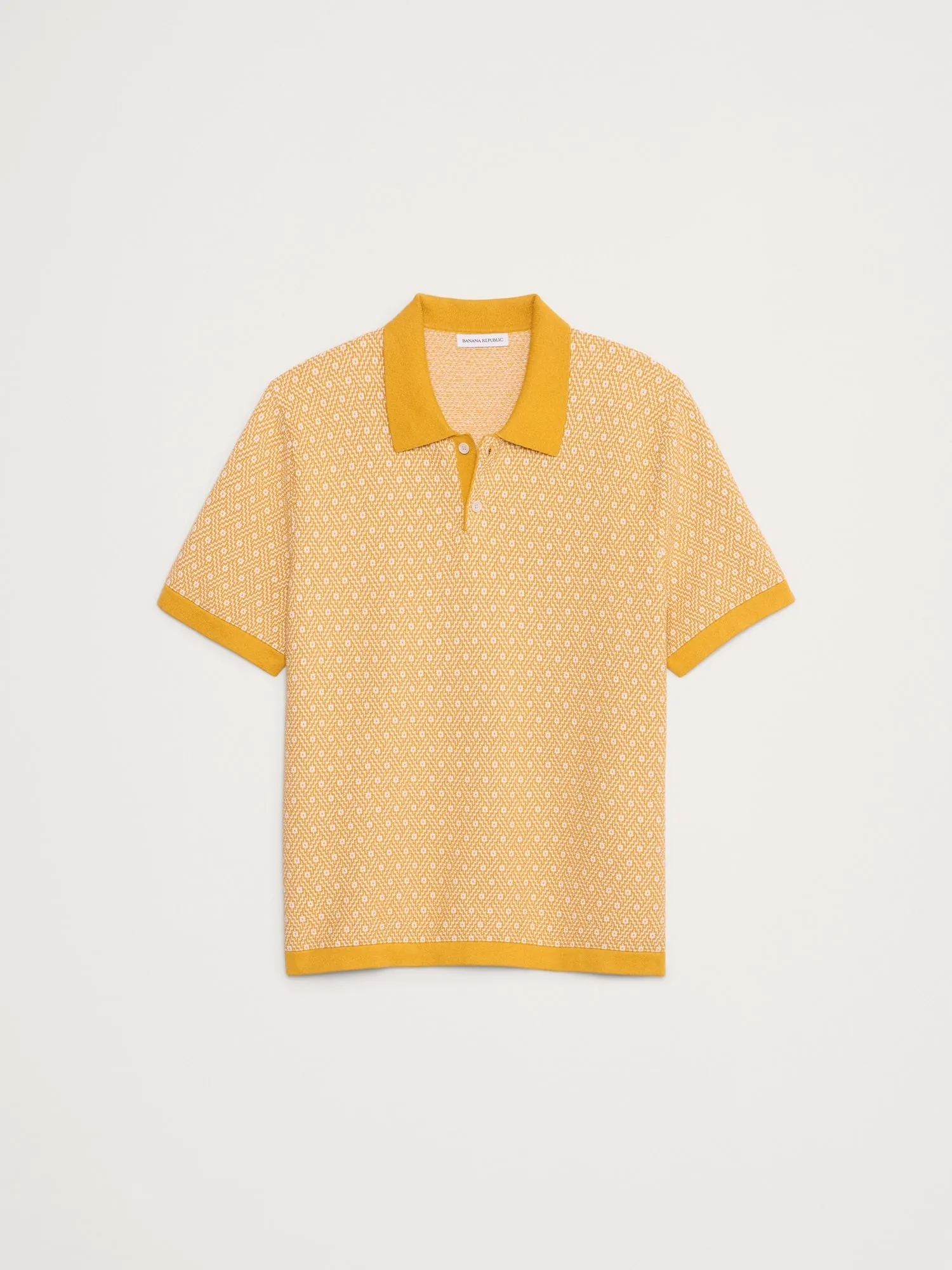 The White Lotus Cotton-Silk Sweater Polo Banana Republic
