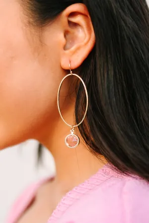 This Is The Time Light Pink Gem Earrings