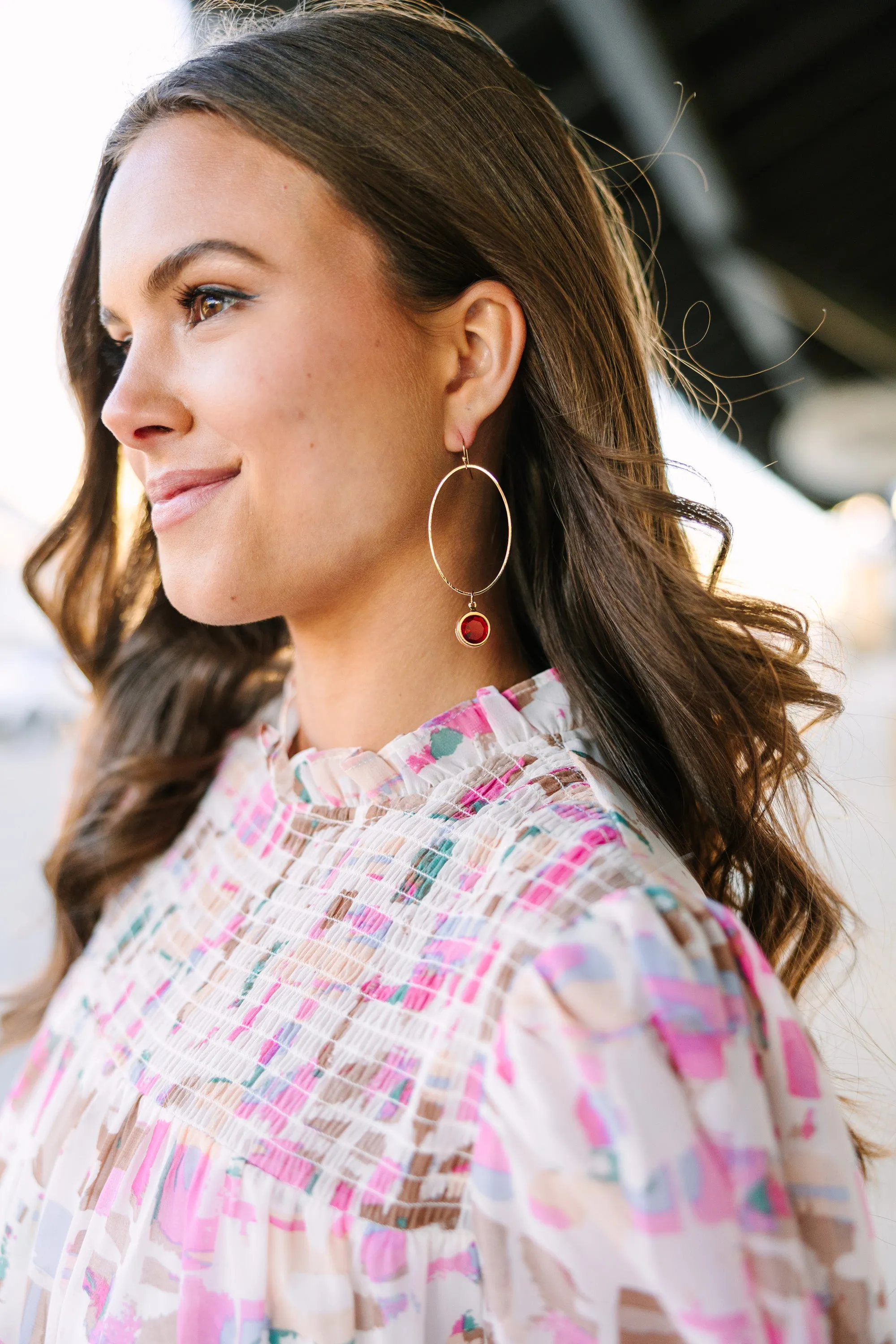 This Is The Time Red Gem Earrings