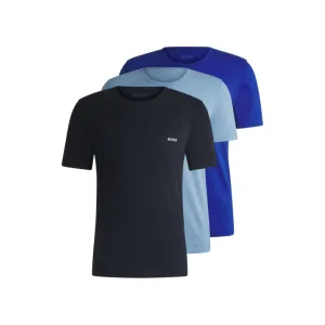 Three-pack of cotton underwear T-shirts with logo embroidery