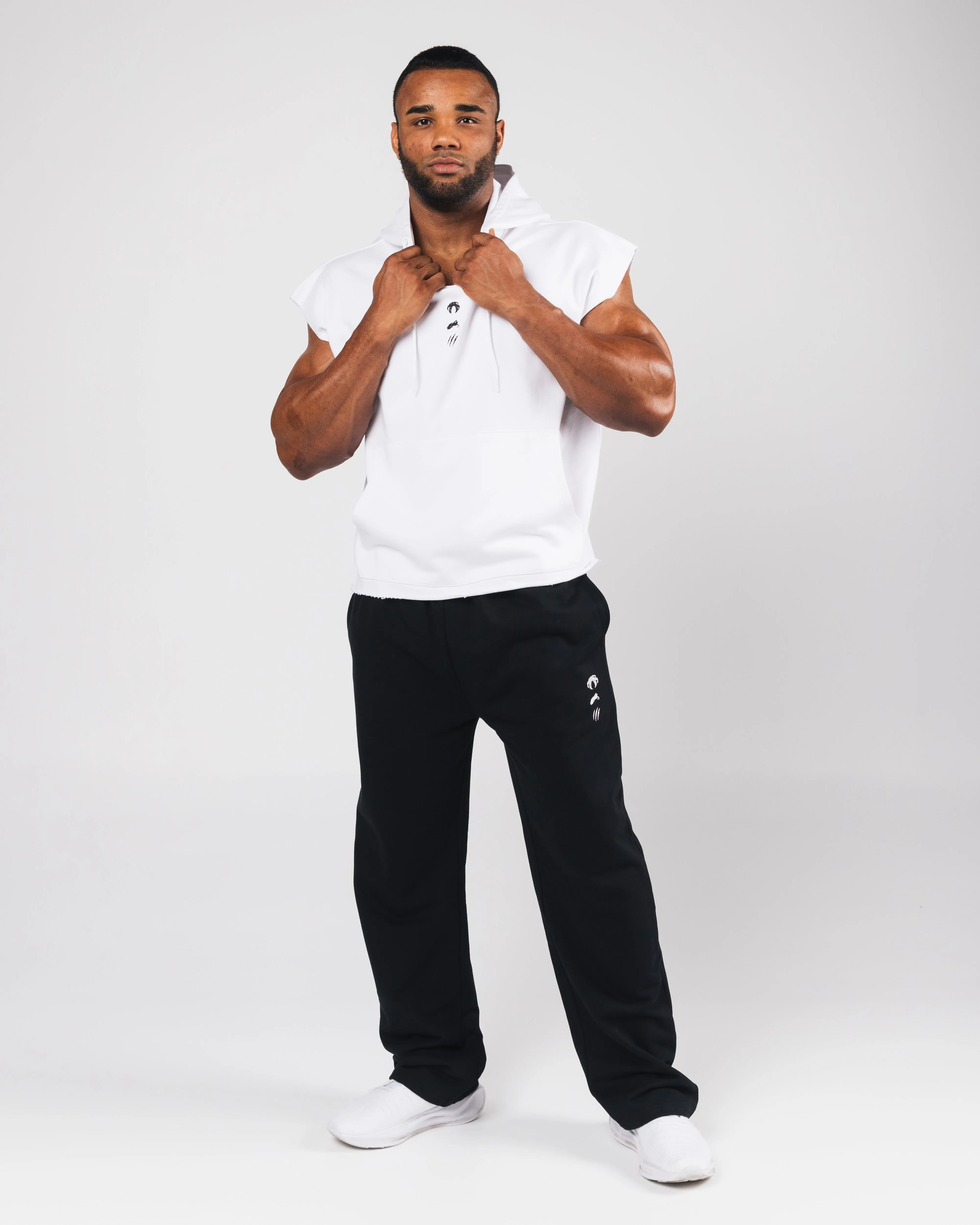 Three Pillar Capped Hoodie - White Alphalete Athletics
