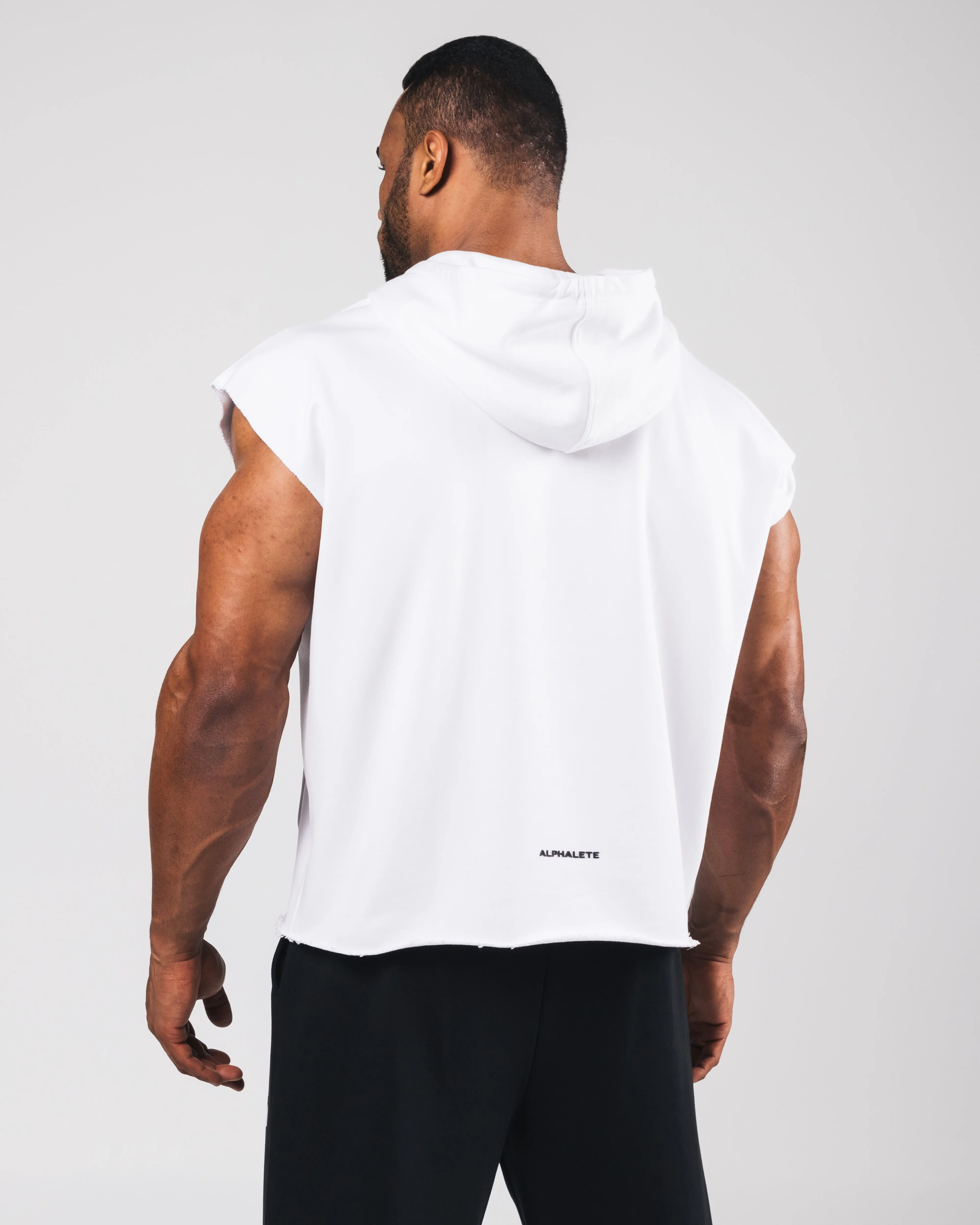 Three Pillar Capped Hoodie - White Alphalete Athletics