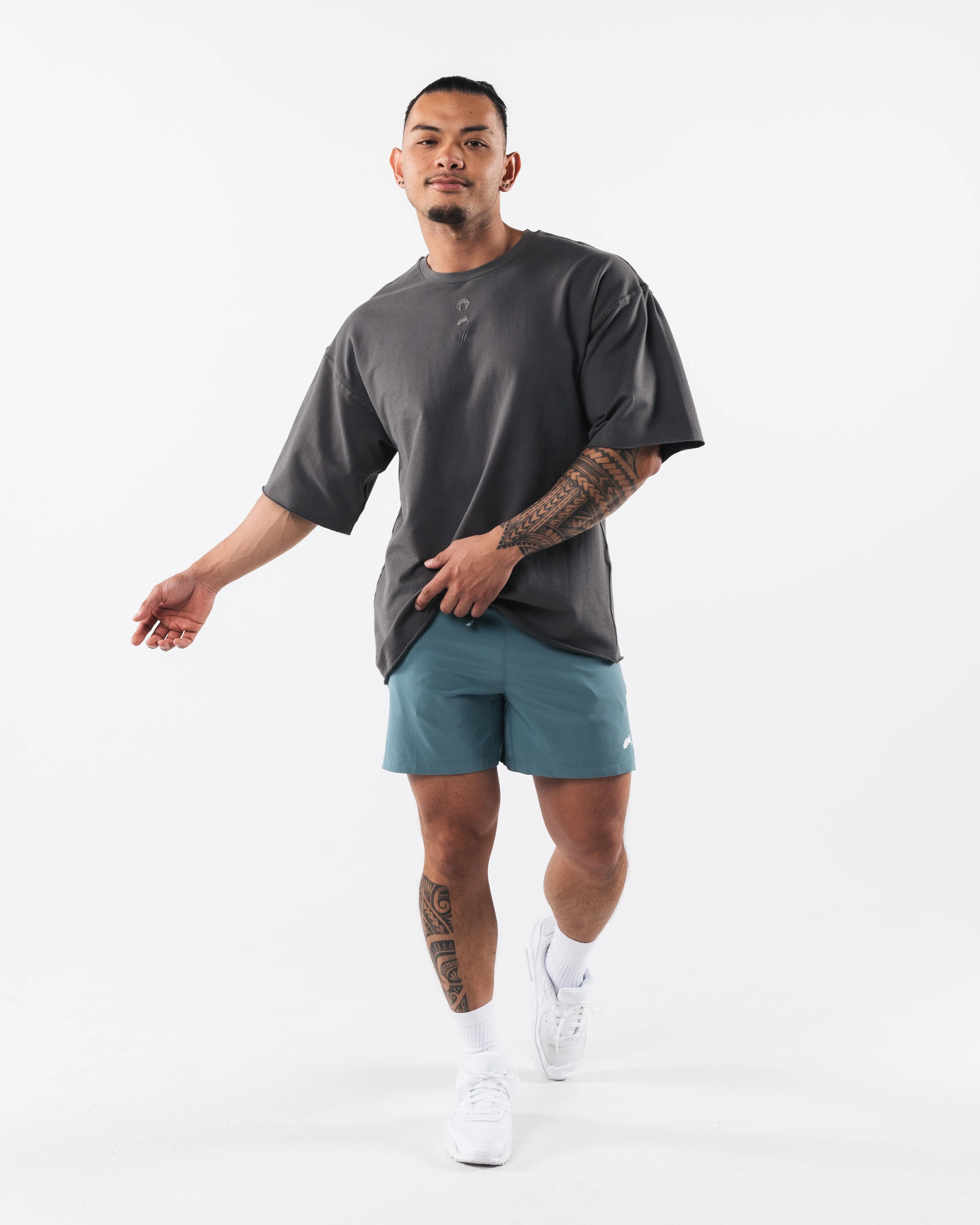 Three Pillar Terry Tee - Pewter Alphalete Athletics