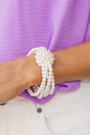 Through The Years White Bracelet