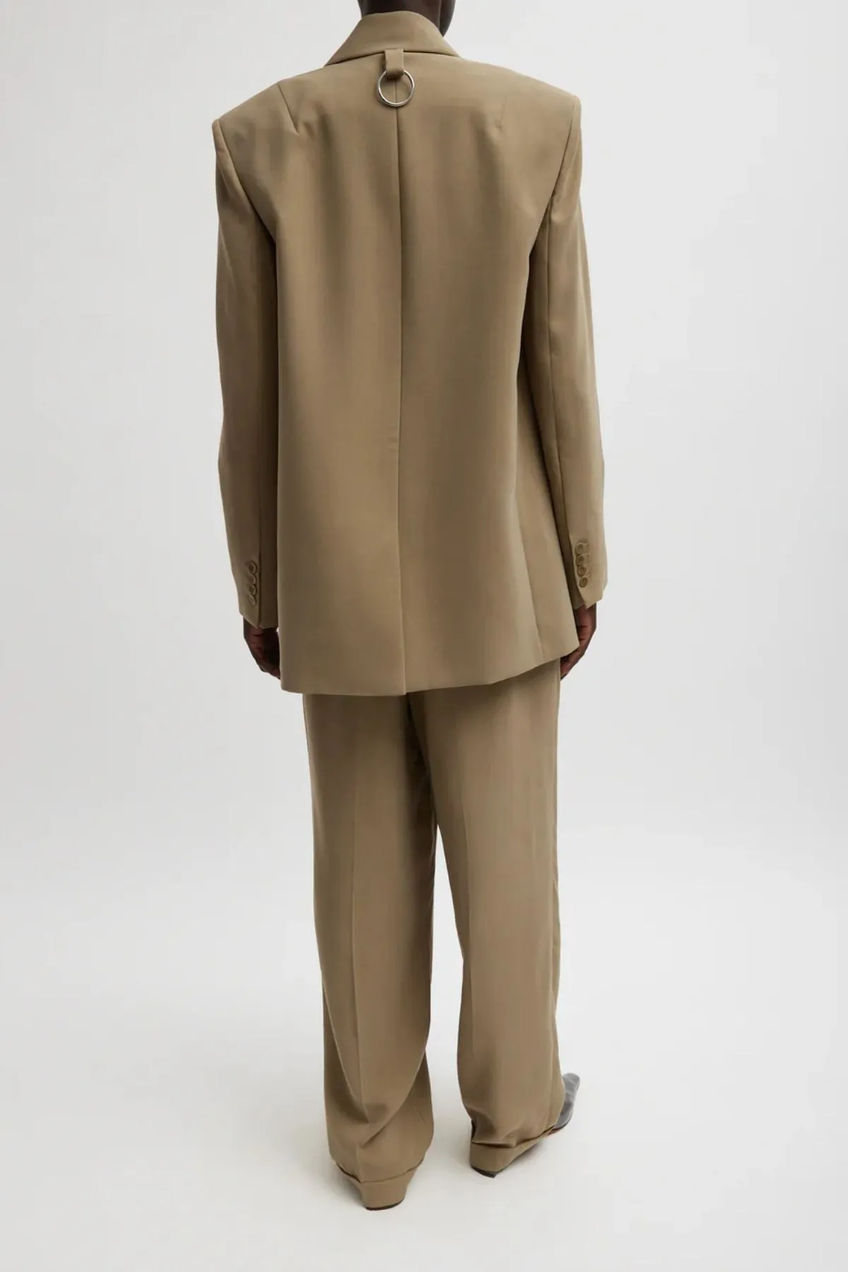 Tibi Fluid Suiting Double Breasted Blazer - Walnut TIBI
