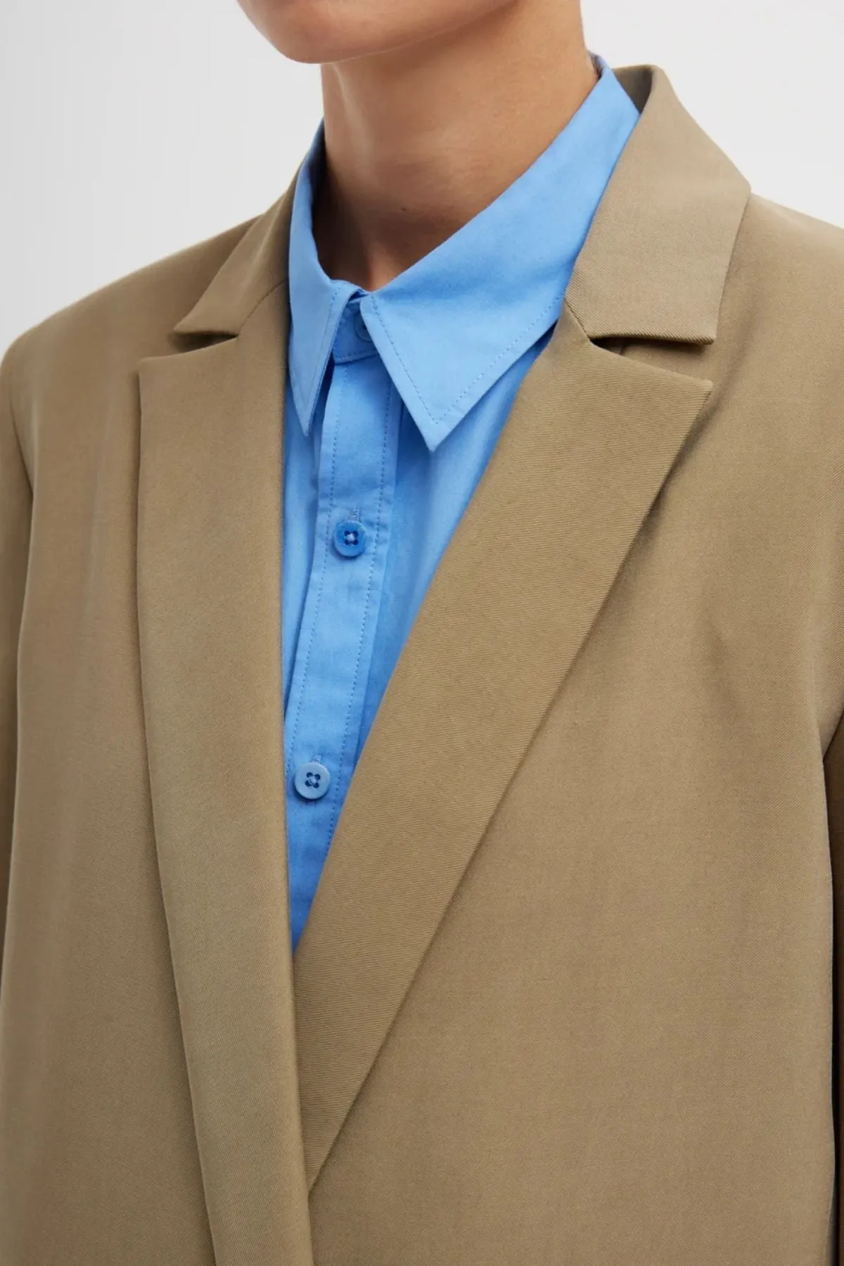 Tibi Fluid Suiting Double Breasted Blazer - Walnut TIBI