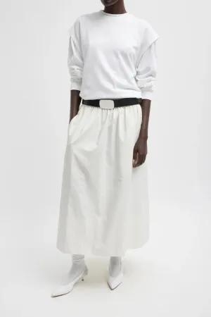 Tibi Nylon Pull on Full Skirt - White TIBI