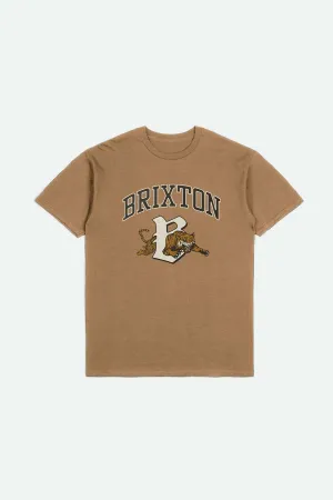 Tiger S/S Standard T-Shirt - Tobacco Brown Worn Wash Brixton