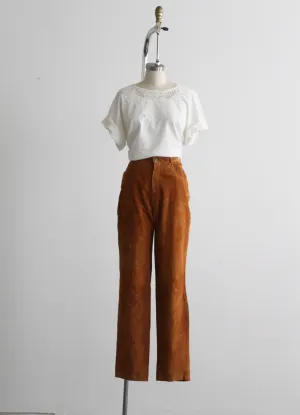 tobacco suede trousers 1919 Vintage