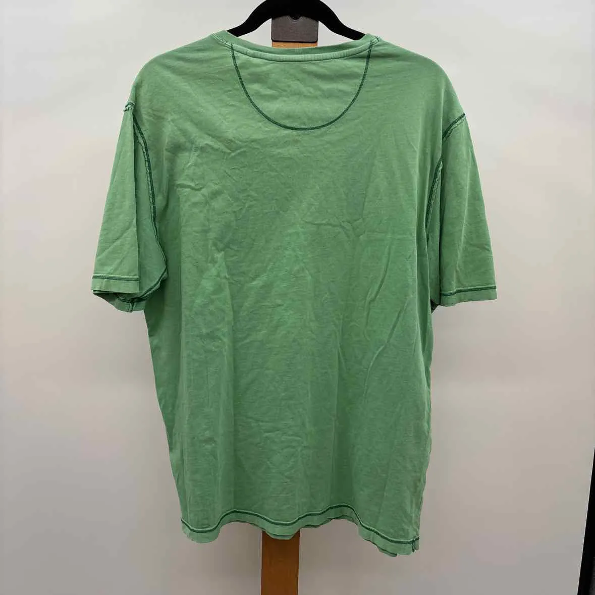 Tommy Bahama Men's Size L Green Cotton Solid Short Sleeve Shirt