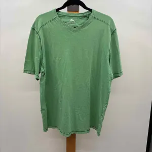 Tommy Bahama Men's Size L Green Cotton Solid Short Sleeve Shirt