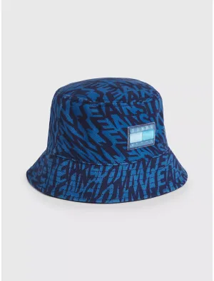 Tommy Hilfiger Tj Contrast Block Logo Bucket Hat - Unisex