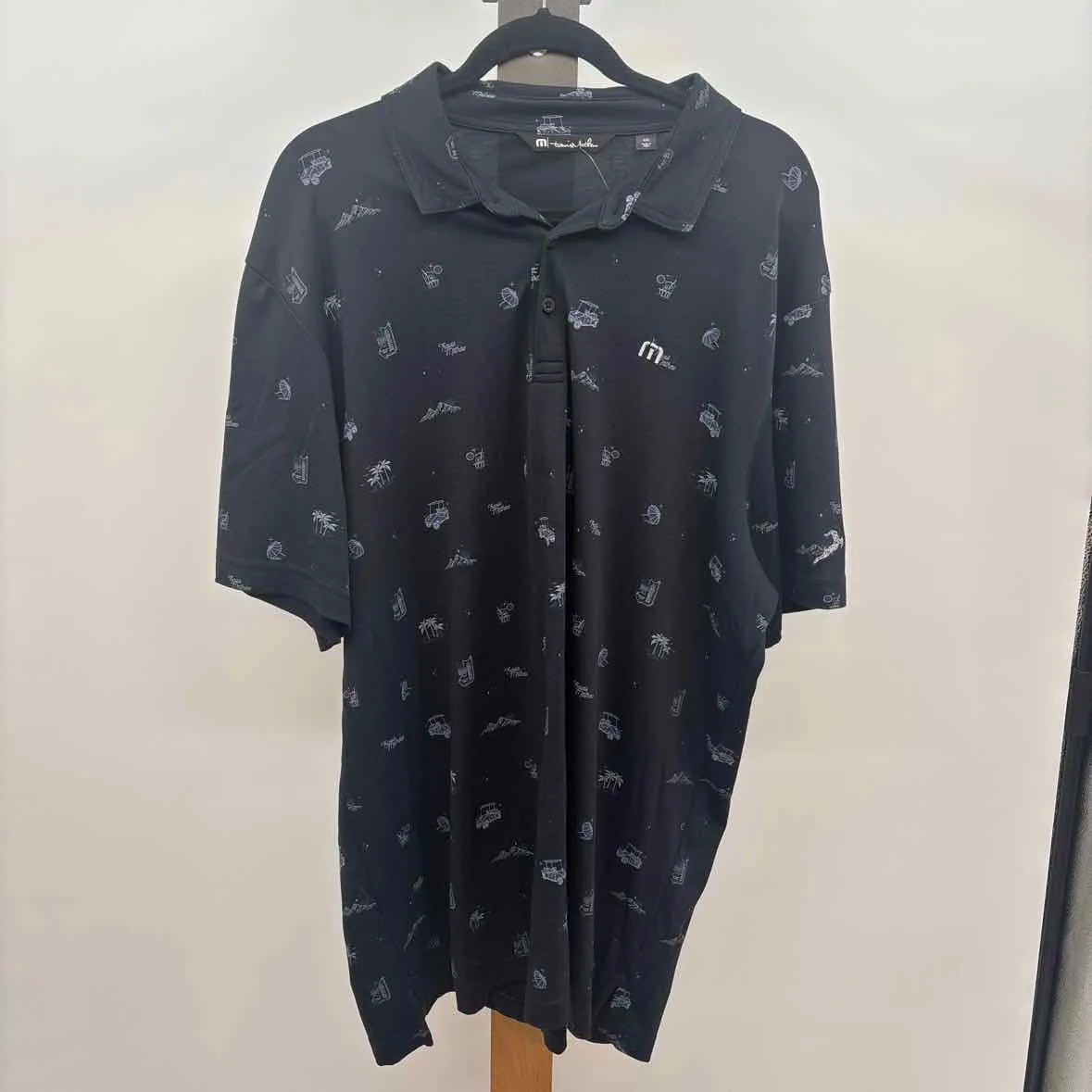 Travis Matthew Men's Size XXL Navy Cotton/Polyester golf Short Sleeve Shirt