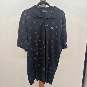Travis Matthew Men's Size XXL Navy Cotton/Polyester golf Short Sleeve Shirt