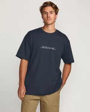 Triple Up Regular Tee - Aged Indigo Billabong
