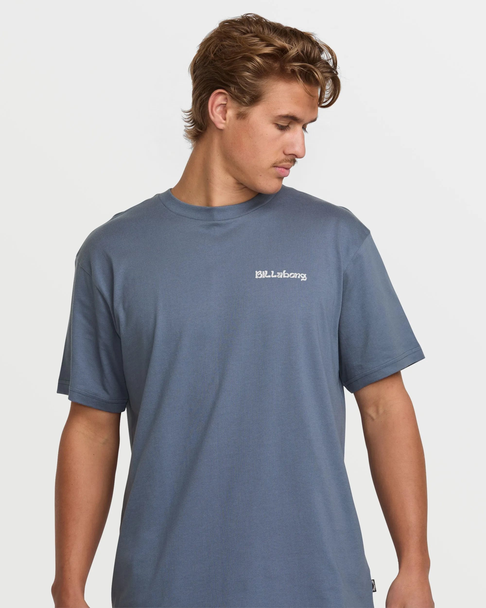 Trouble In Paradise Premium Tee - Slate Blue Billabong