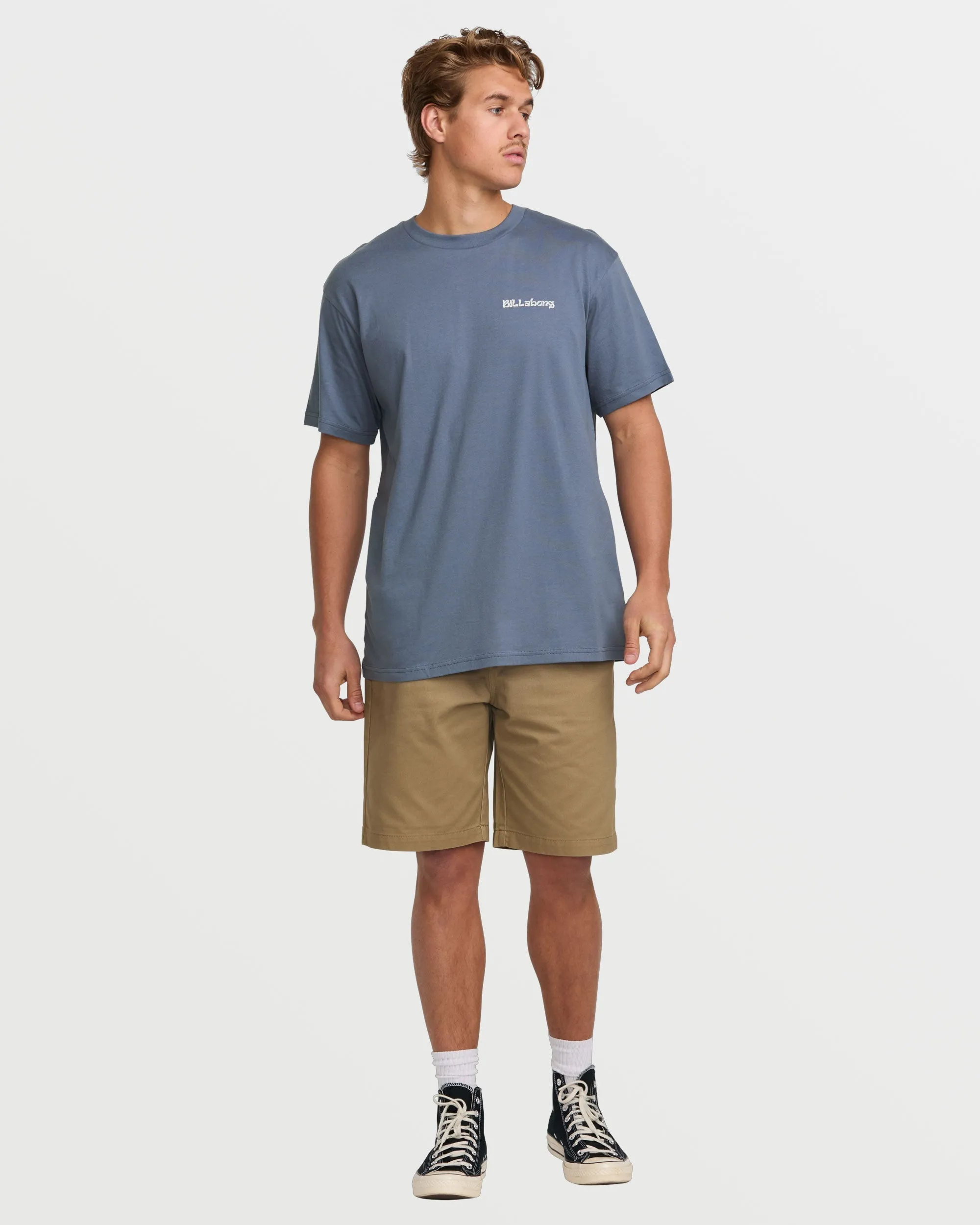 Trouble In Paradise Premium Tee - Slate Blue Billabong