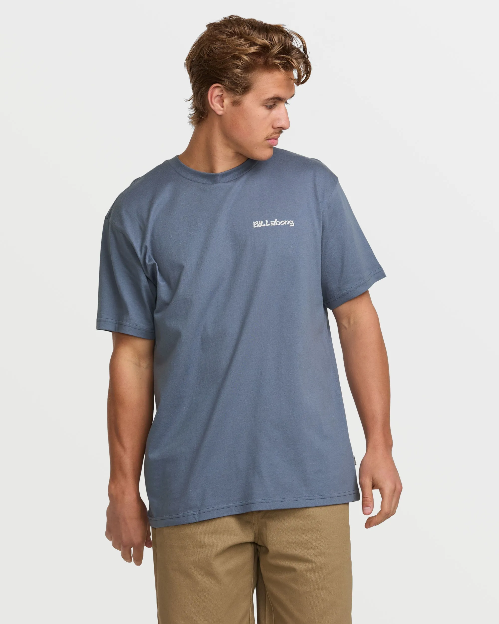 Trouble In Paradise Premium Tee - Slate Blue Billabong
