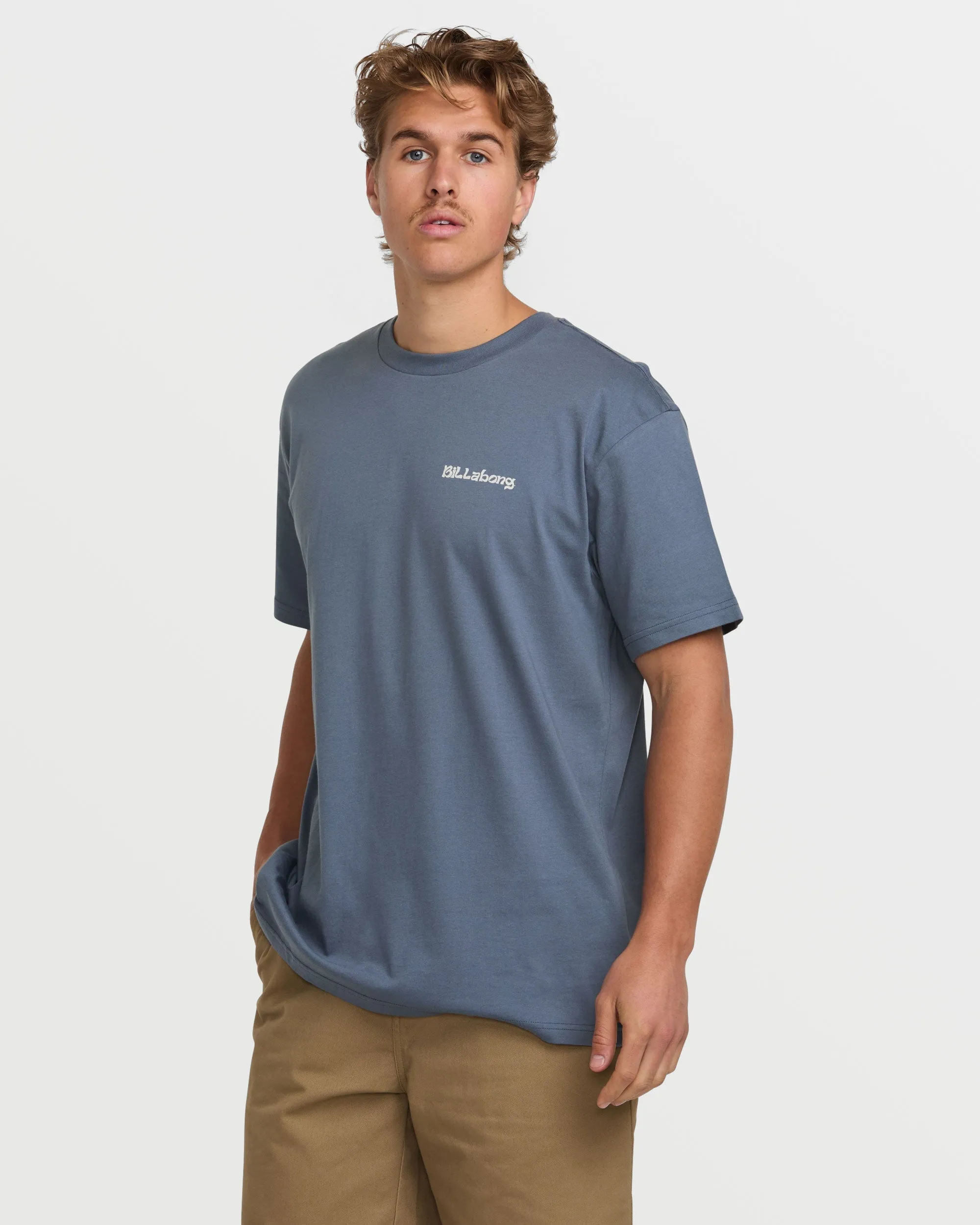 Trouble In Paradise Premium Tee - Slate Blue Billabong