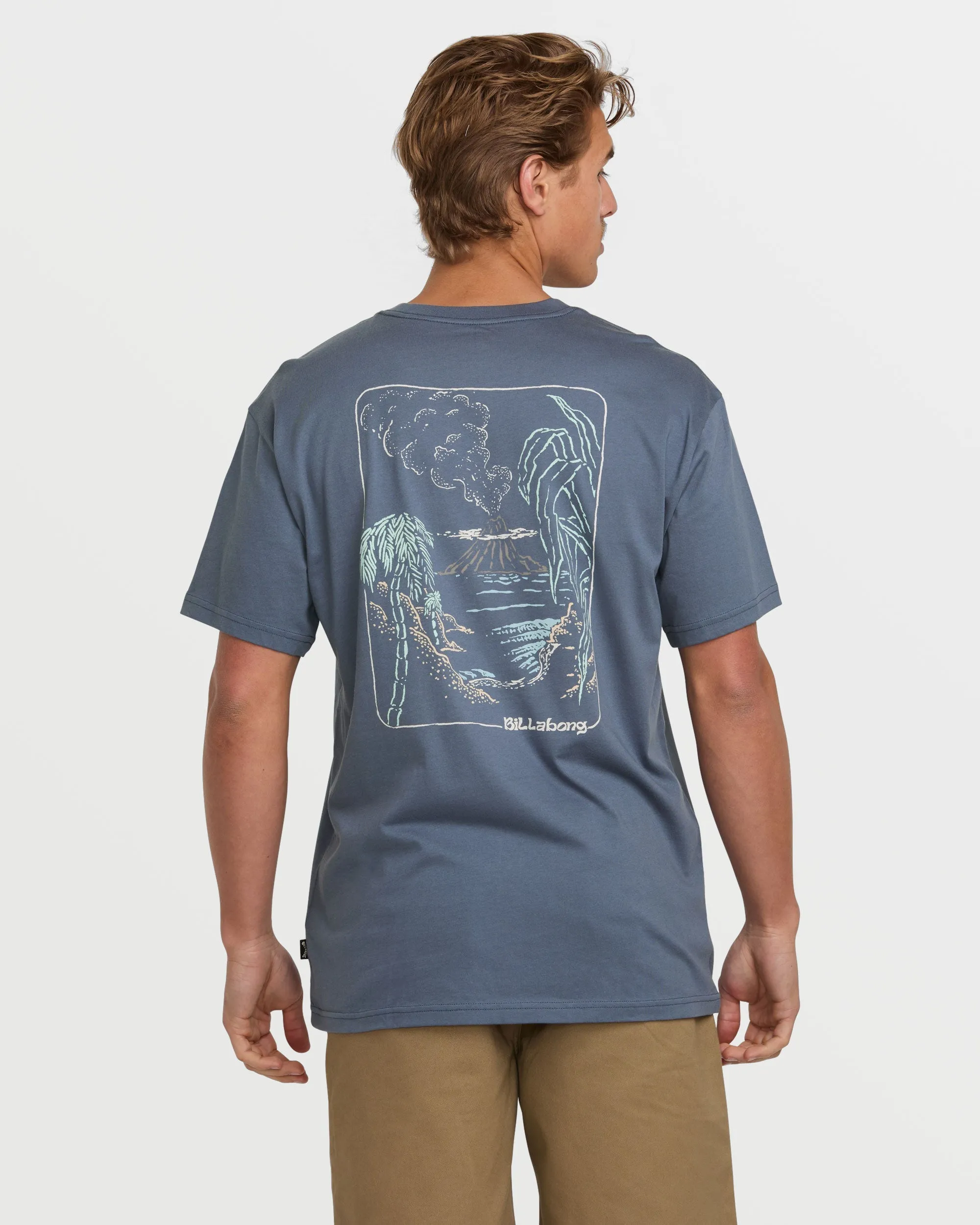 Trouble In Paradise Premium Tee - Slate Blue Billabong