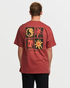 Twin Peaks Regular Tee - Dusty Red Billabong