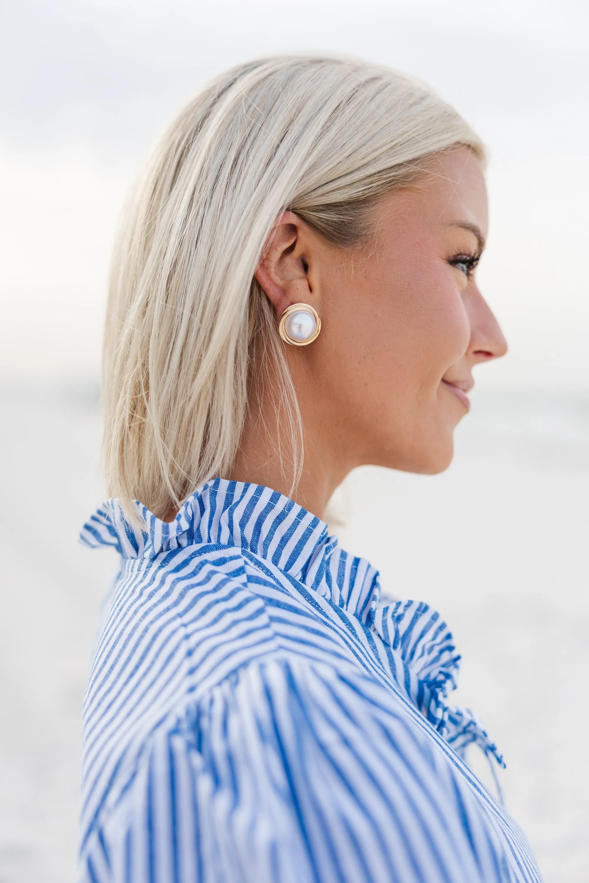 Twisted Layered Pearl Studs