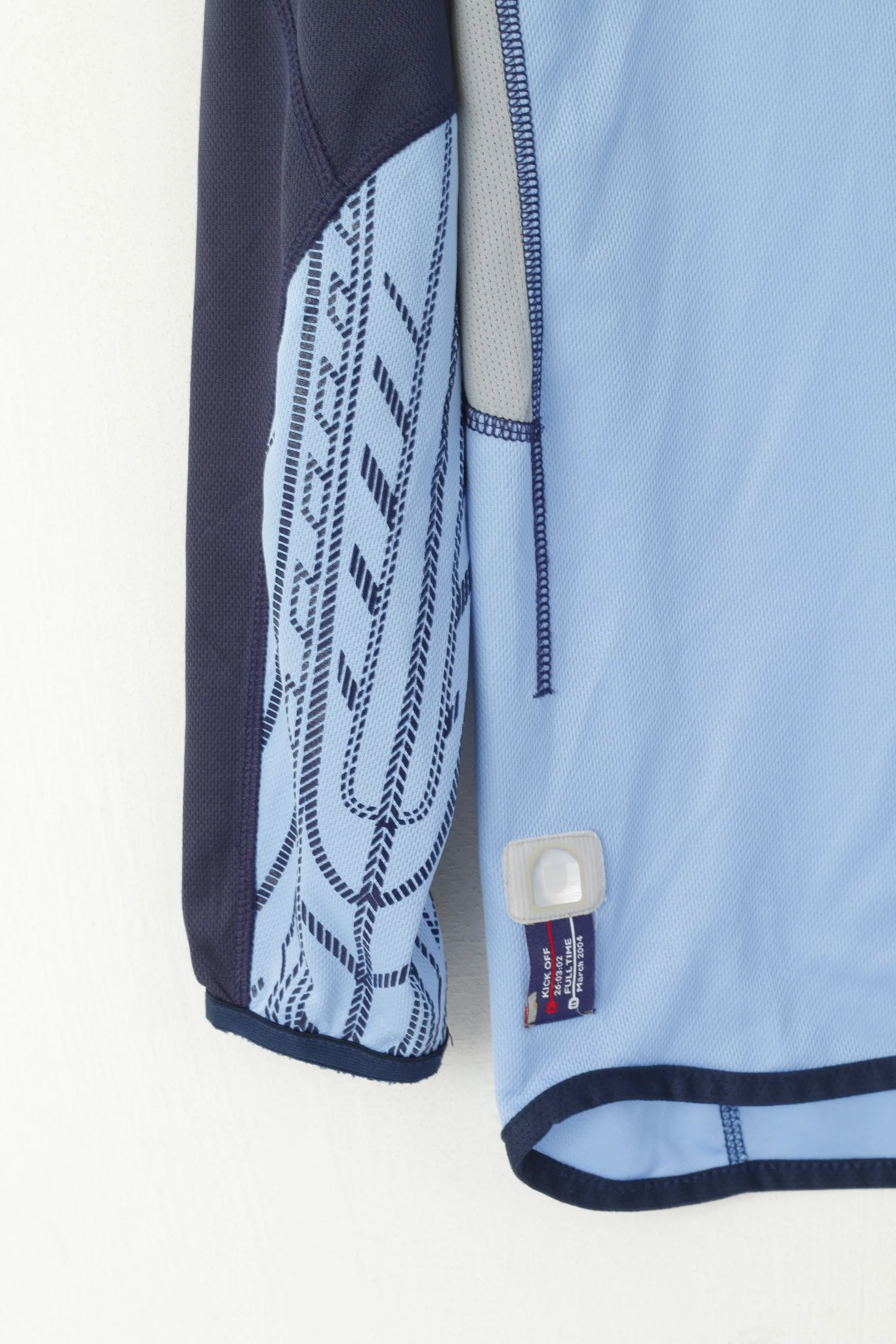 Umbro Men S Long Sleeved Shirt Blue England Football Kick Off 2004 Jersey Top