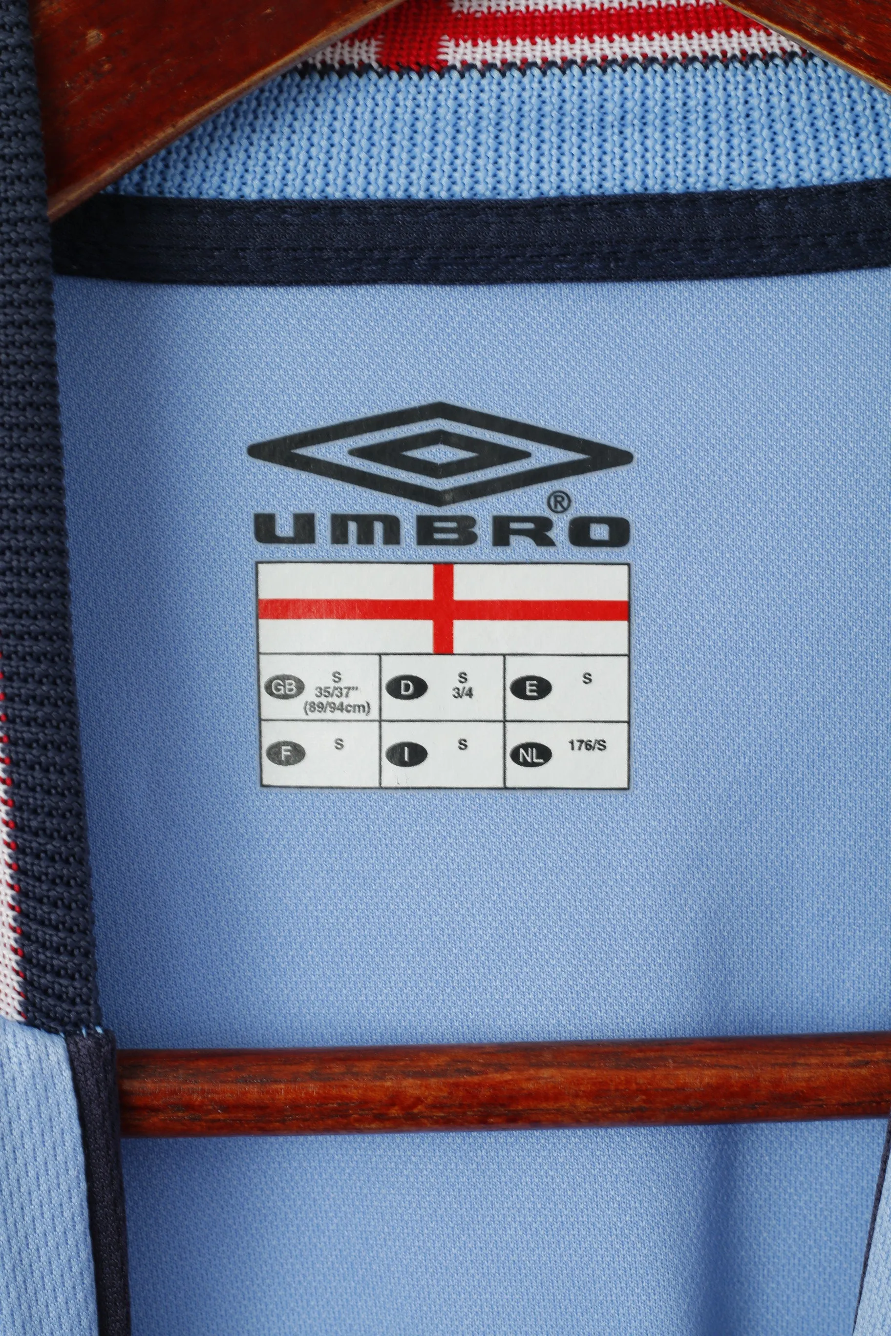 Umbro Men S Long Sleeved Shirt Blue England Football Kick Off 2004 Jersey Top