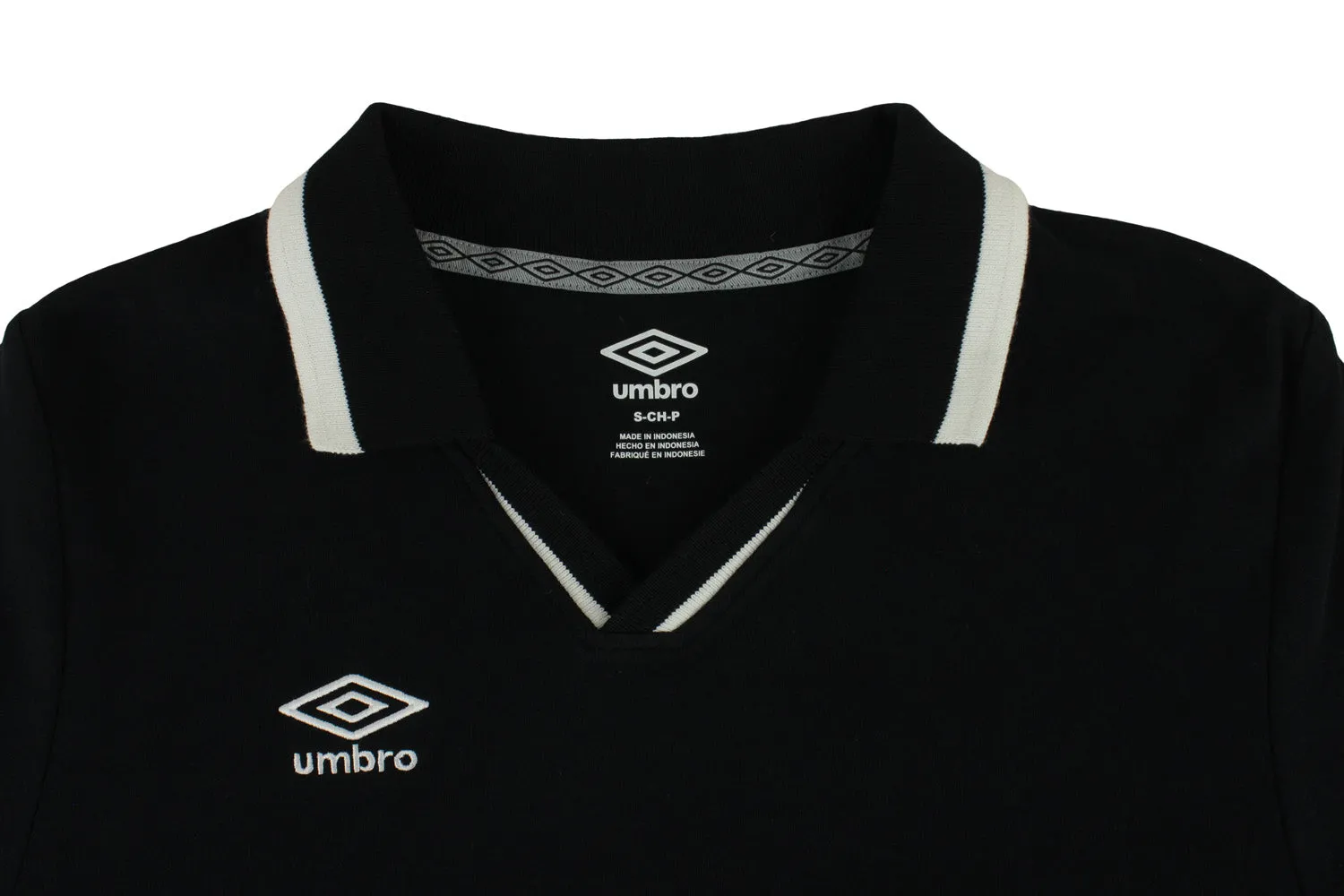 Umbro Mens Johnny Collar Cotton Long Sleeve Jersey Shirt