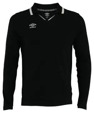 Umbro Mens Johnny Collar Cotton Long Sleeve Jersey Shirt