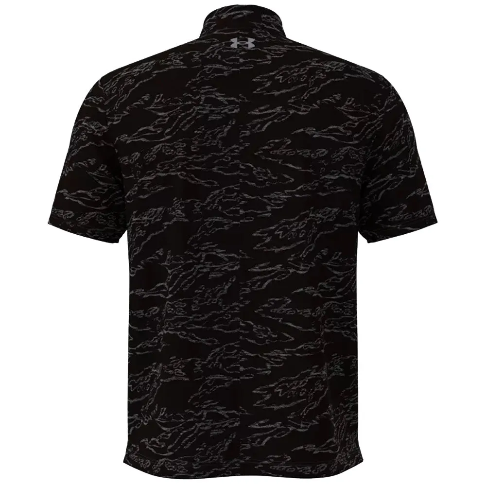 Under Armour Drive Jacquard Polo Shirt - Black/Steel/Black