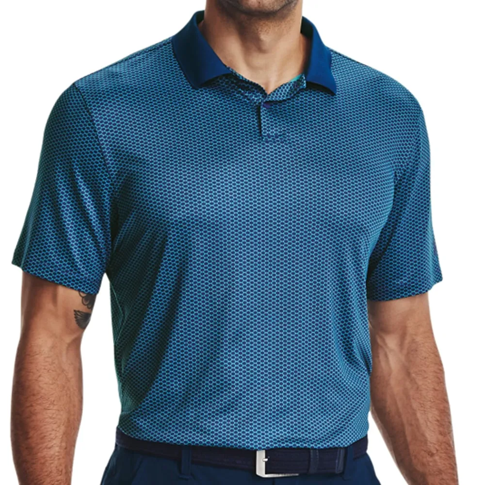 Under Armour Performance 3.0 Crestable Monogram Polo Shirt - Blue Mirage