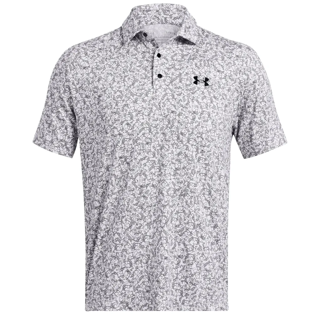 Under Armour Playoff 3.0 Printed Polo Shirt - White/Black