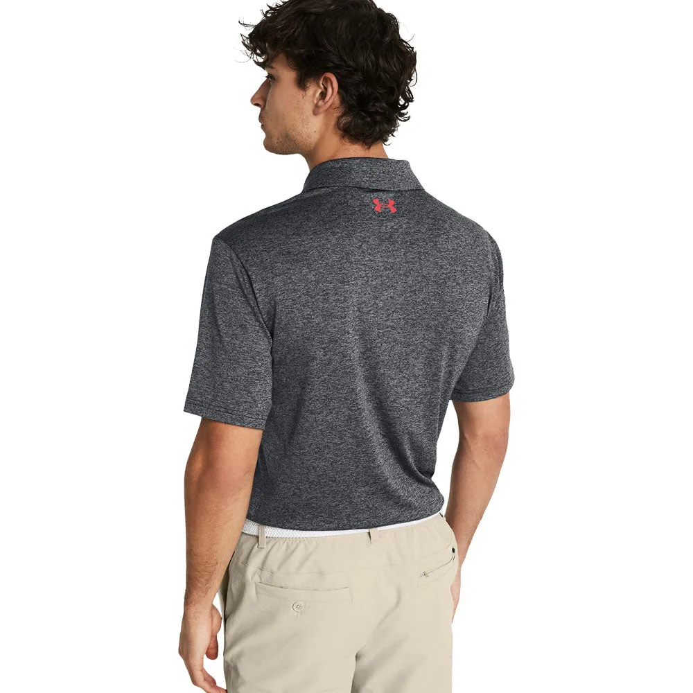 Under Armour Playoff 3.0 Stripe Polo Shirt - Black/Red Solstice