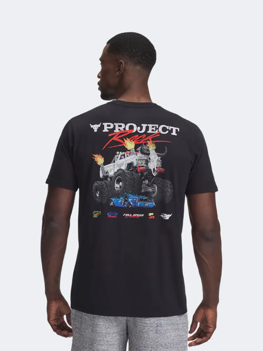 Under Armour Project Rock Truck Men Training T-Shirt Black/White