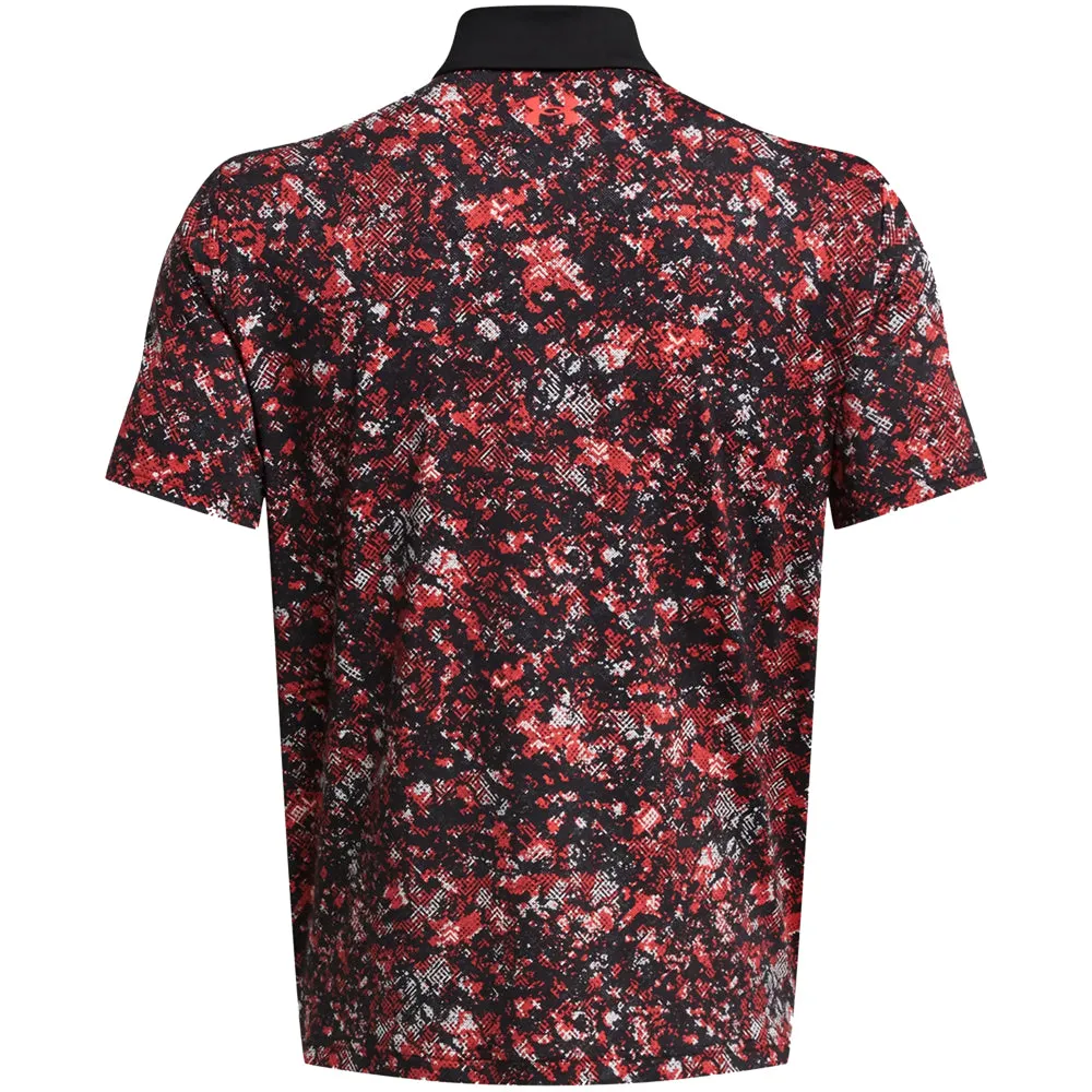 Under Armour T2G Printed Polo Shirt - Black/Red Solstice/Red Solstice