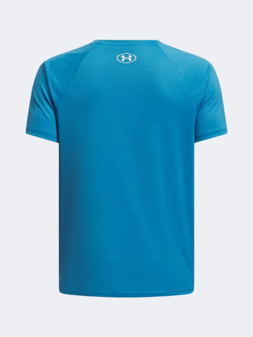 Under Armour Tech Big Logo Boys Training T-Shirt Ether Blue/White