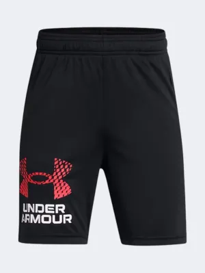 Under Armour Tech Logo Boys Training Short Black/Racer Red