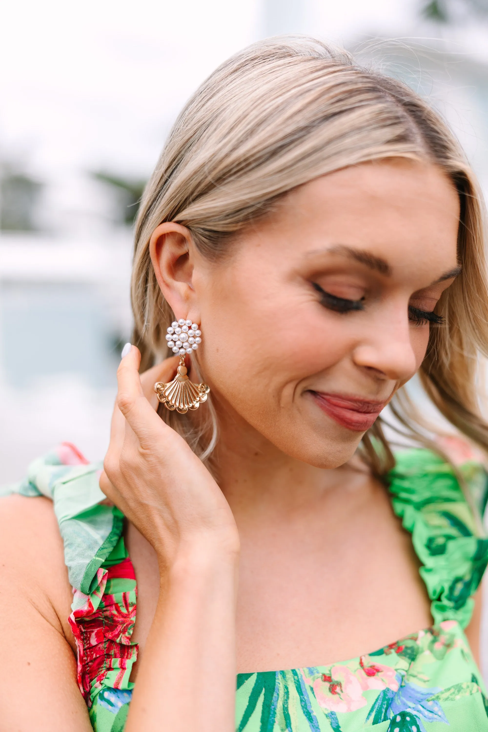 Under The Moonlight Gold Earrings