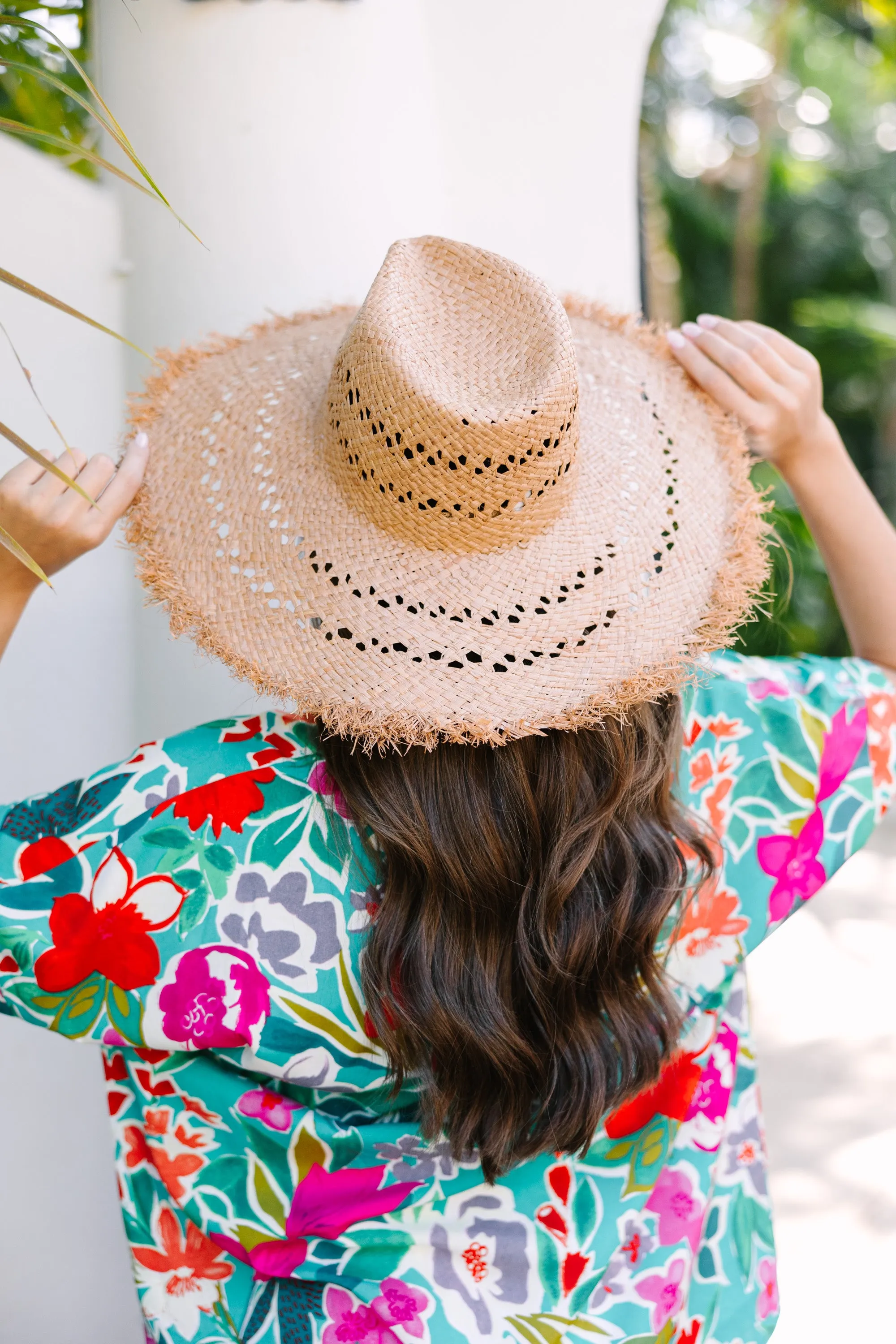 Under The Palm Trees Khaki Brown Straw Hat