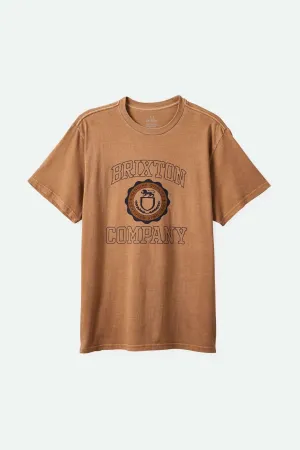 University S/S Standard T-Shirt - Tobacco Brown Worn Wash Brixton