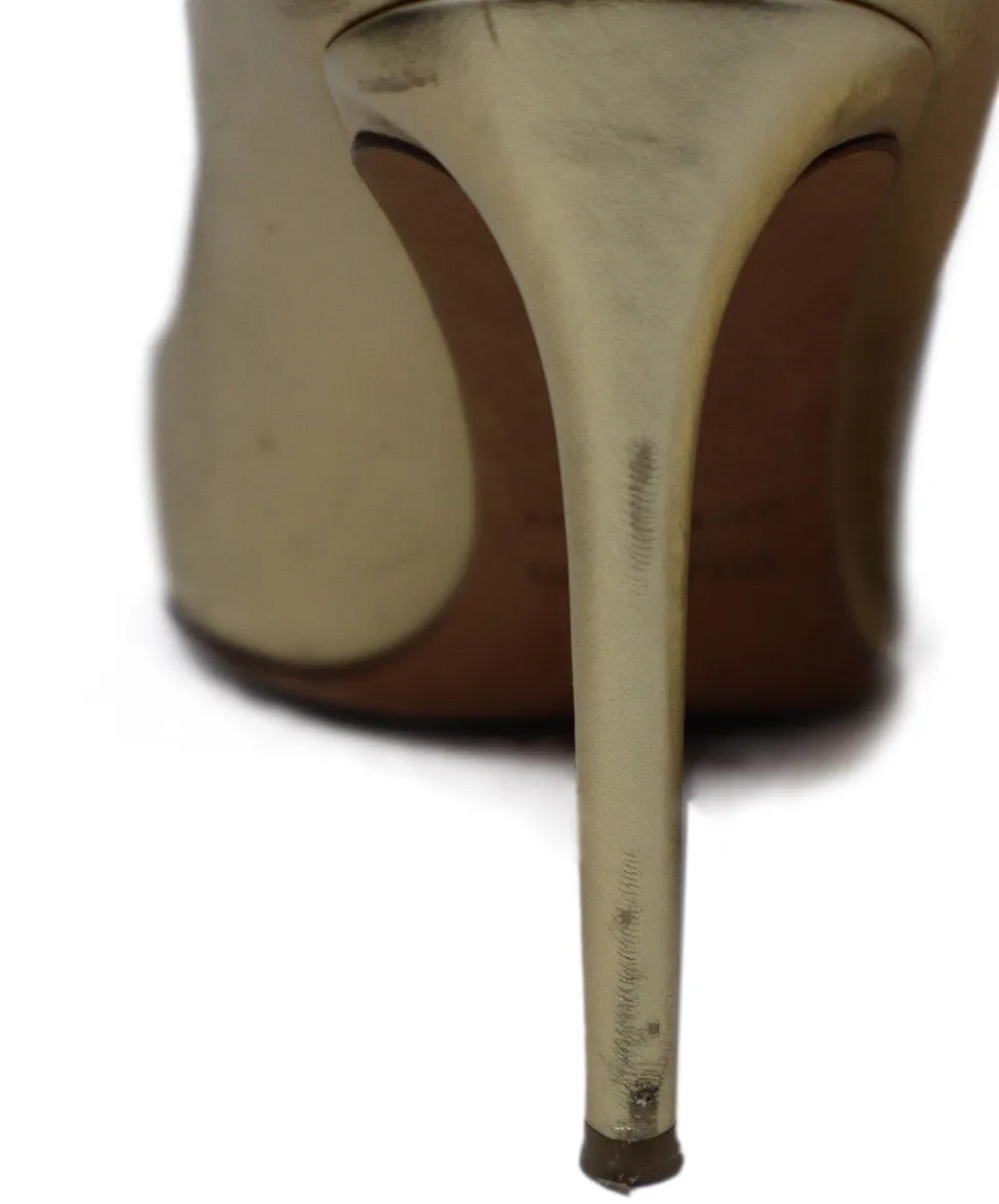 Valentino Metallic Gold Leather Heels sz 7