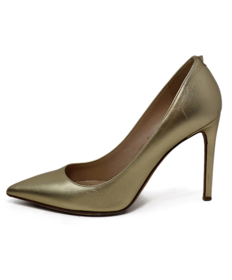 Valentino Metallic Gold Leather Heels sz 7