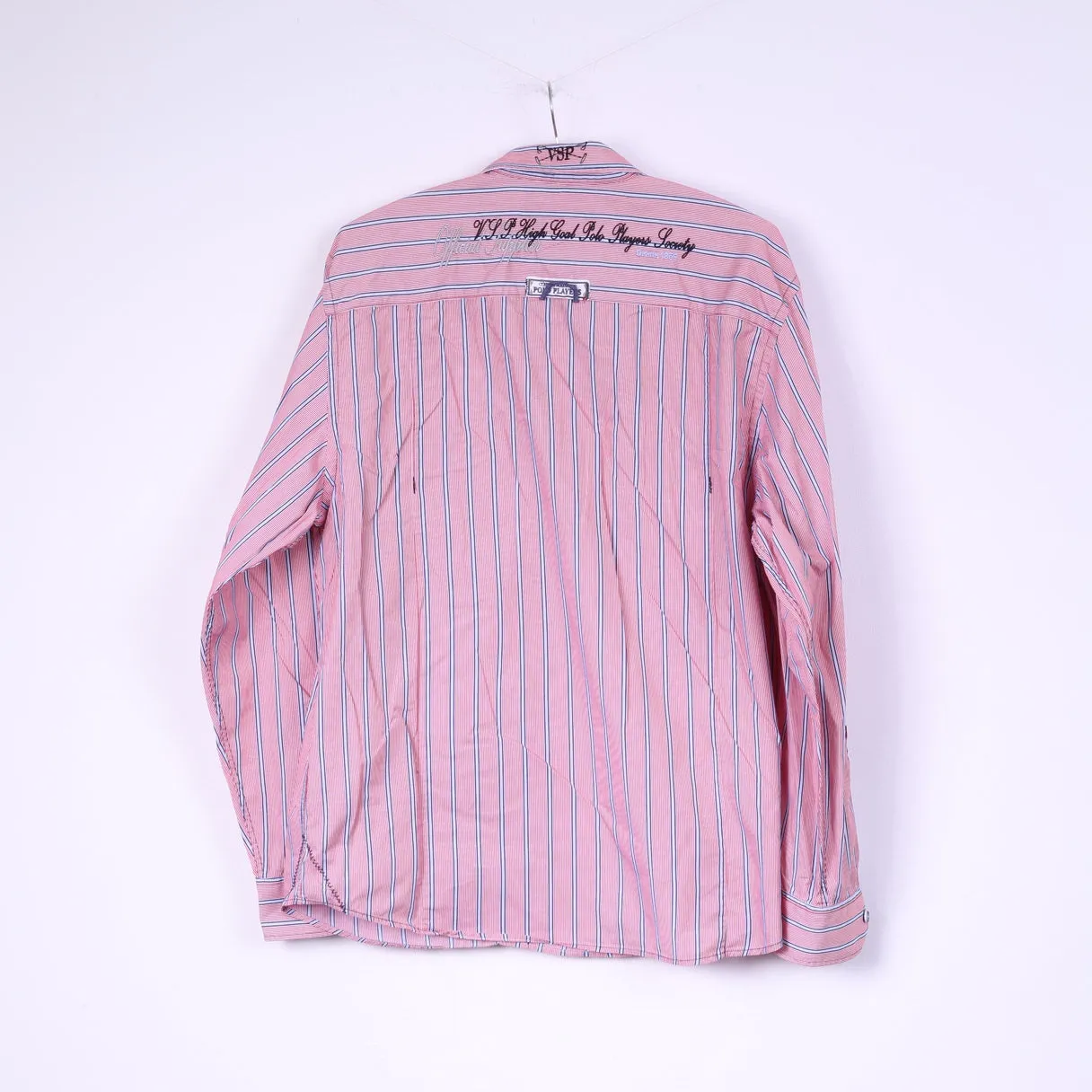 Van Santen & Van Santen Men L Casual Shirt Red Striped Custom Fit Cotton Top