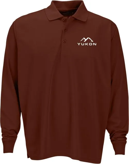 Vansport Omega Long Sleeve Solid Mesh Tech Polo