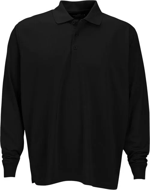Vansport Omega Long Sleeve Solid Mesh Tech Polo
