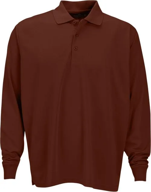 Vansport Omega Long Sleeve Solid Mesh Tech Polo