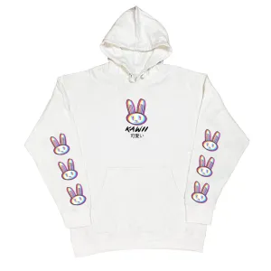 Vapor Bunny "Kawaii" Streetwear Hoodie (White)
