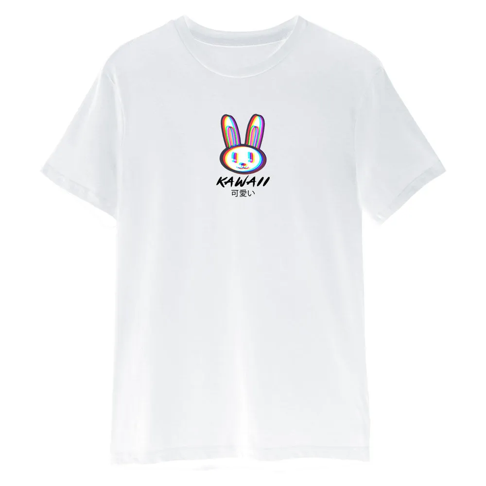 Vapor Bunny "Kawaii" Streetwear T-Shirt (White)