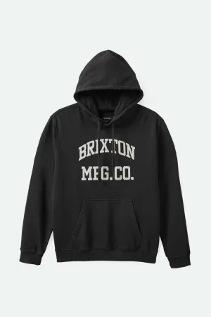 Varsity Broken In Hoodie - Black Worn Wash Brixton
